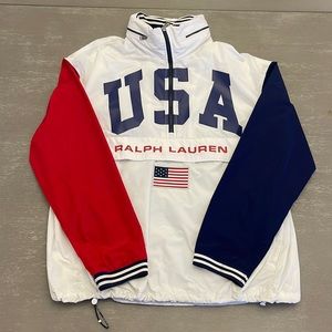 Polo Ralph Lauren USA White Half-Zip Jacket